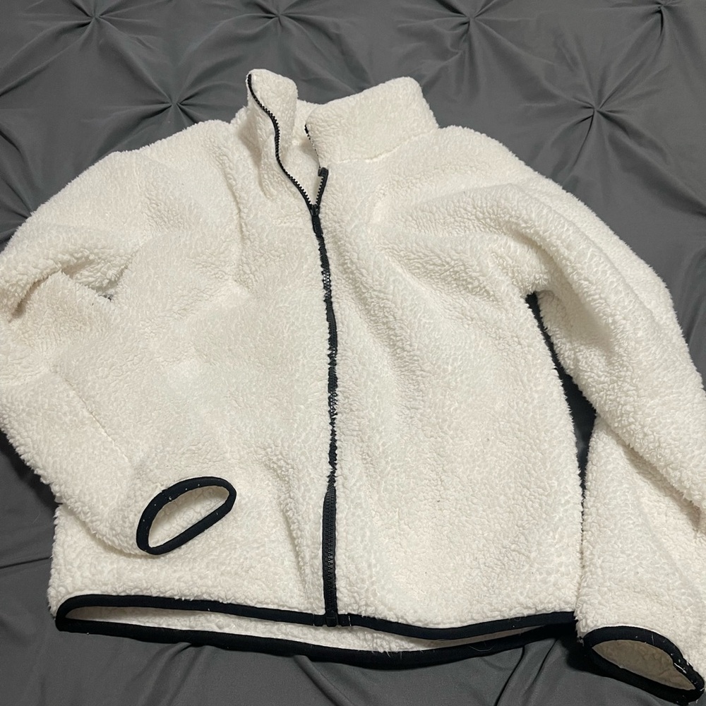 Victoria Secret Pink Women's White Fleece Jacket